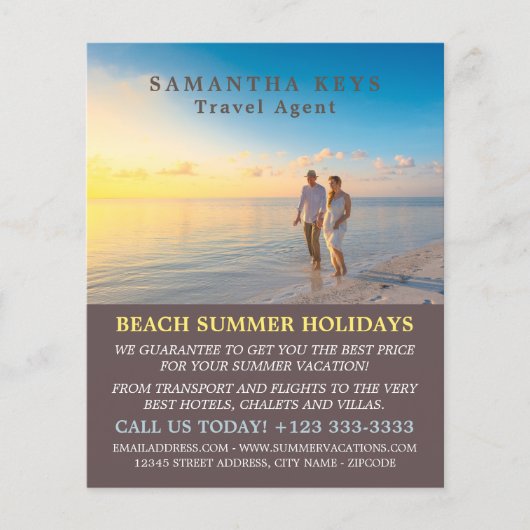 Romantisches Paar am Strand, Agent Advert Flyer (Vorne)