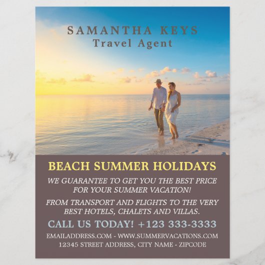 Romantisches Paar am Strand, Agent Advert Flyer (Vorne)
