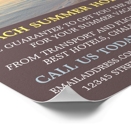 Romantisches Paar am Strand, Agent Werbung Poster (Ecke)