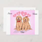 Romantisches Paar Ankündigungspostkarte (Vorne/Hinten)