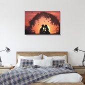 Romantisches Paar bei Sonnenuntergang Leinwanddruck (Insitu (Schlafzimmer))