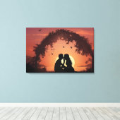 Romantisches Paar bei Sonnenuntergang Leinwanddruck (Insitu (Holzboden))