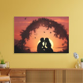 Romantisches Paar bei Sonnenuntergang Leinwanddruck (Insitu (Wohnzimmer))