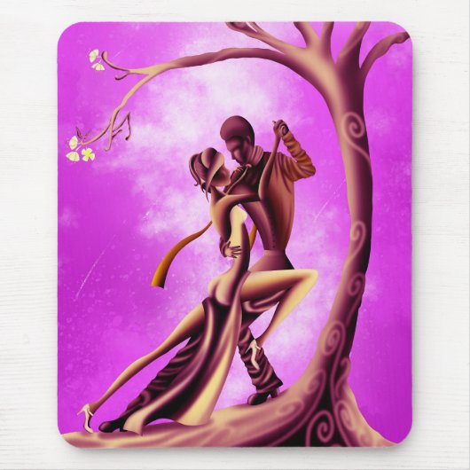 Romantisches Paar beim Tango-Tanzen pink Mousepad (Vorne)