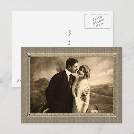 Romantisches Paar - bewundernswerter Mann Postkarte (Vorne/Hinten)