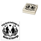 Romantisches Paar Custom Ex Libris Briefmarke mit Gummistempel (Stempel)