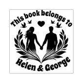 Romantisches Paar Custom Ex Libris Briefmarke mit Gummistempel (Prägung)