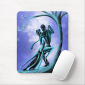 Romantisches Paar, das Tango tanzt blau Mousepad (Mit Mouse)