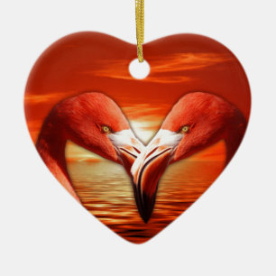 romantisches Paar Date Flügel Vogel Vögel Flamingo Keramikornament