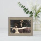 Romantisches Paar - die Hand über ihre Schulter Postkarte (Stehend Vorderseite)