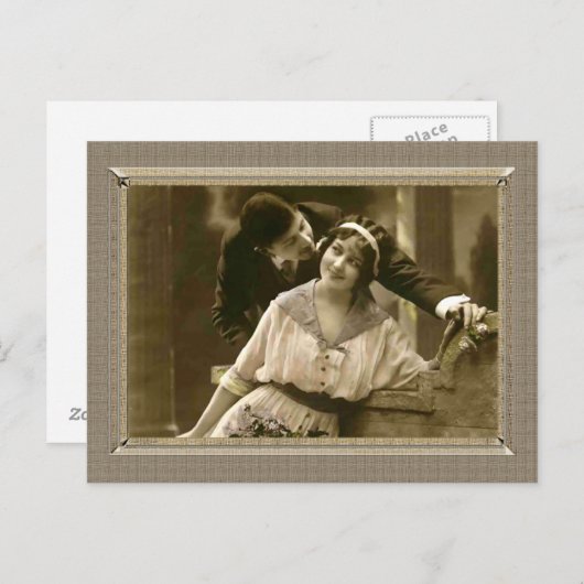 Romantisches Paar - flüstern in ihr Ohr Postkarte (Vorne/Hinten)