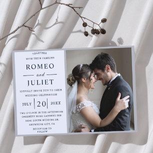 Romantisches Paar-Foto Hochzeit Einladung
