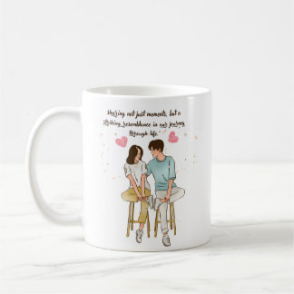 Romantisches Paar gemeinsam - Vintager Minimalisti Kaffeetasse