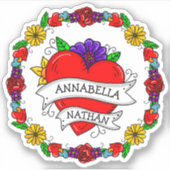 Romantisches Paar-Geschenk | Tattoo Style Art Aufkleber (Vorderseite)