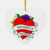 Romantisches Paar-Geschenk | Tattoo Style Art Keramik Ornament (Vorne)