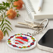 Romantisches Paar-Geschenk | Tattoo Style Art Schlüsselanhänger (Vorderseite rechts)