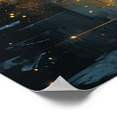 Romantisches Paar im Wald mit Glühwürmchen Poster (Ecke)