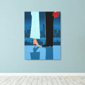 Romantisches Paar in der Stadt Leinwanddruck (Insitu (Holzboden))