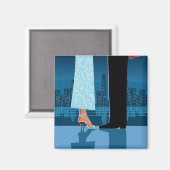 Romantisches Paar in der Stadt Magnet (Vorderseite/Rückseite)