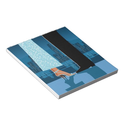 Romantisches Paar in der Stadt Notizblock (angewinkelt)