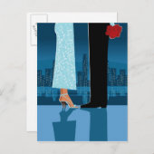 Romantisches Paar in der Stadt Postkarte (Vorne/Hinten)