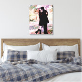 Romantisches Paar in Liebe Küssen im Regen Leinwanddruck (Insitu (Schlafzimmer))