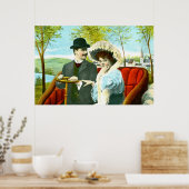 Romantisches Paar in Vintager Szene Poster (Küche)