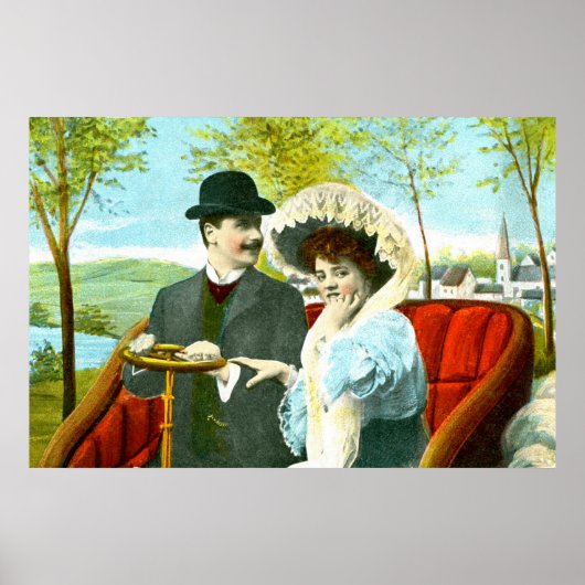 Romantisches Paar in Vintager Szene Poster (Vorne)