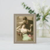 Romantisches Paar - Lieben Hingabe Postkarte (Stehend Vorderseite)