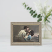 Romantisches Paar - liebender Kuss Postkarte (Stehend Vorderseite)