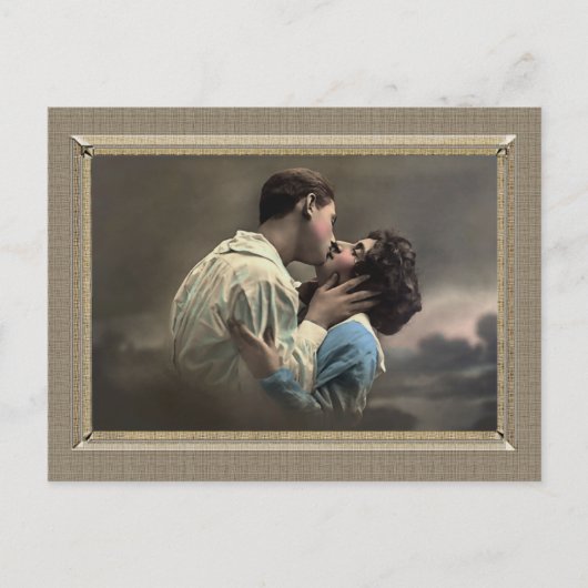 Romantisches Paar - liebender Kuss Postkarte (Vorderseite)