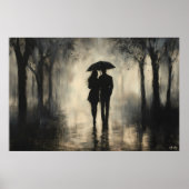 Romantisches Paar - Minimalistische Kohlekunst Poster (Vorne)