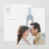 Romantisches Paar mit Eiffelturm im Postkarte (Vorne/Hinten)