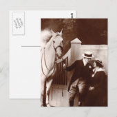 Romantisches Paar mit Graupferd Postkarte (Vorne/Hinten)