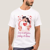 Romantisches Paar mit Herz T-Shirt (Vorderseite)