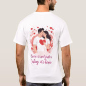 Romantisches Paar mit Herz T-Shirt (Rückseite)