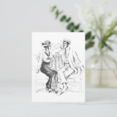 Romantisches Paar Postkarte (Stehend Vorderseite)