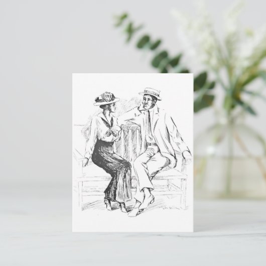 Romantisches Paar Postkarte (Stehend Vorderseite)