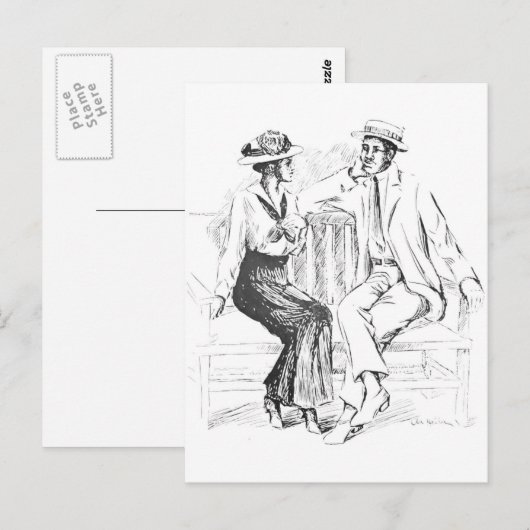 Romantisches Paar Postkarte (Vorne/Hinten)