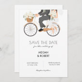 Romantisches Paar Reiten Save The Date (Vorne/Hinten)