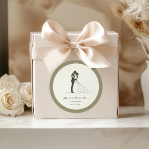 Romantisches Paar Silhouette Hochzeit Aufkleber Si
