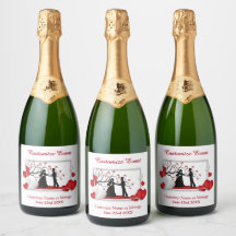 Romantisches Paar Silhoutte Rote Herzen Personalis