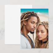 Romantisches Paar Strand Digitale Kunst Poster Einladung (Vorne/Hinten)