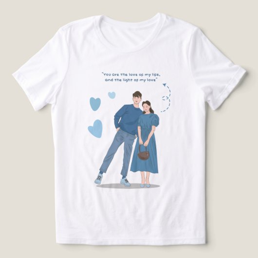 Romantisches Paar T-Shirt Tri-Blend Shirt (Design Vorderseite)