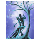 Romantisches Paar tanzt Tango blau Klemmbrett (Rückseite)