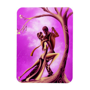Romantisches Paar tanzt Tango Magnet