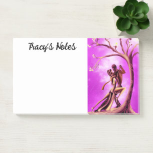 Romantisches Paar tanzt Tango Pink Post-it Klebezettel