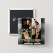 Romantisches Paar True Love 4 Foto & Zitat Button (Vorne & Hinten)