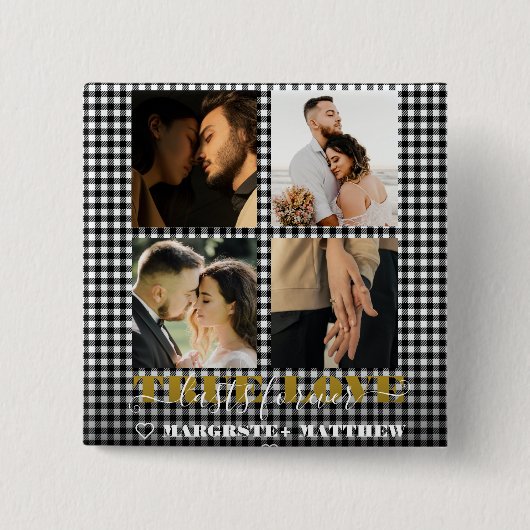 Romantisches Paar True Love 4 Foto & Zitat Button (Vorderseite)