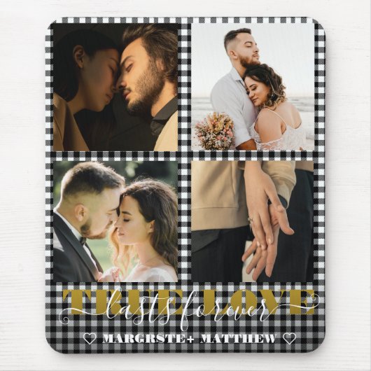 Romantisches Paar True Love 4 Foto & Zitat Mousepad (Vorne)